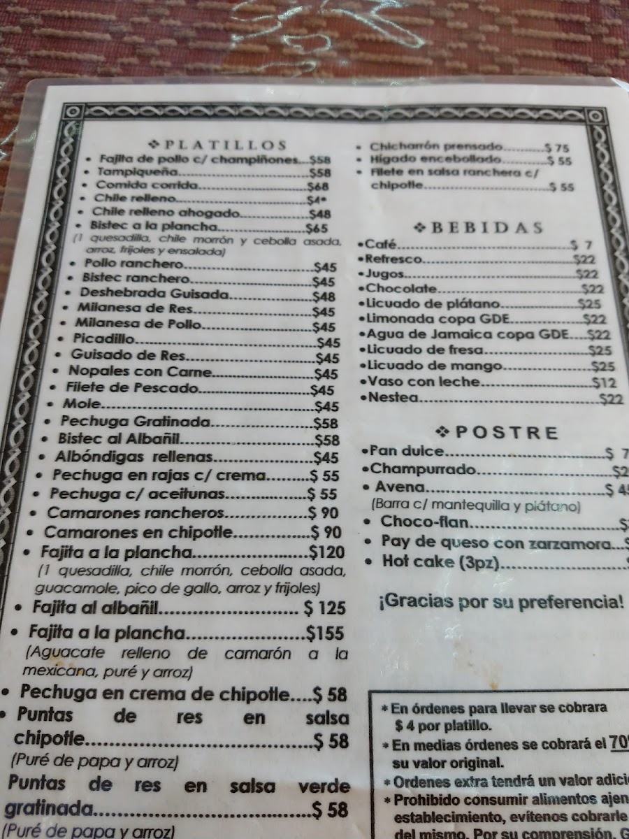 Los Cristales Restaurant Menu - Image 2